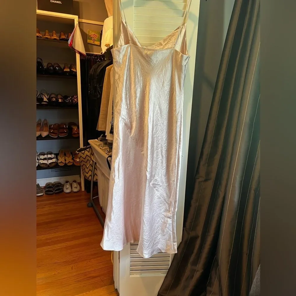 Aritzia Babaton Model Satin Pink Satin Slip Dress